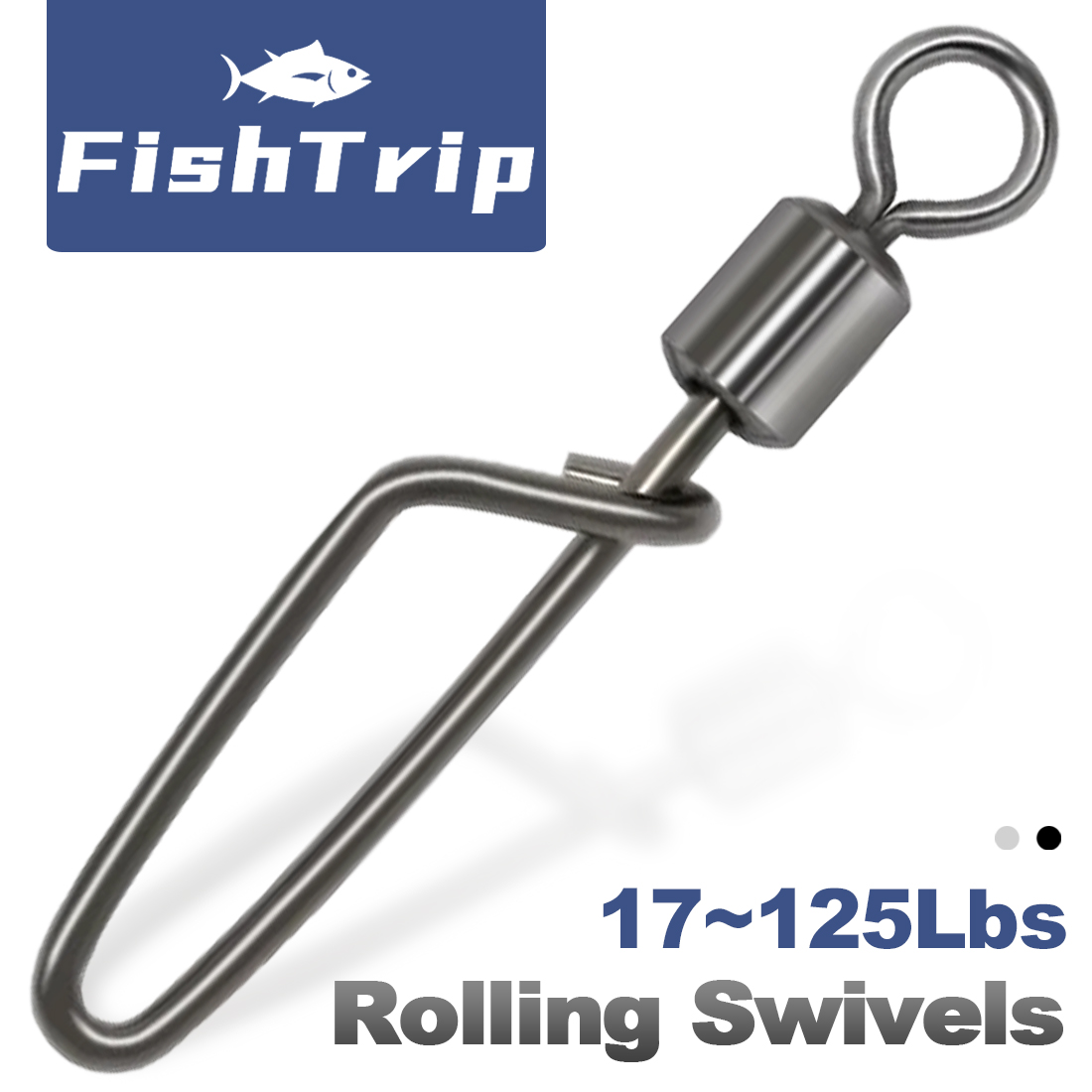 Ice Fishing Tip Up - フィッシュトリップローリングスイベルスナップクリップ、フィッシングコネクタ、ステンレス鋼カラビナ、クイックチェンジスナップターミナルタックル、20個