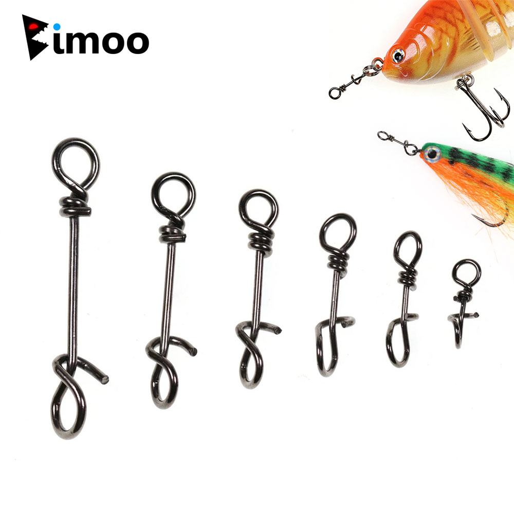 Fishing Equipment Cheap - Bimoo 50 個ステンレス鋼クイックロックスナップスプリングクランプバックルストリーマールアードロップリグコネクタ海水釣りアクセサリー