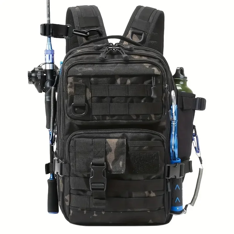 1000D ナイロン防水釣りバックパック釣具収納袋ダブルショ - Fishing Equipment Bag のレビューと価格